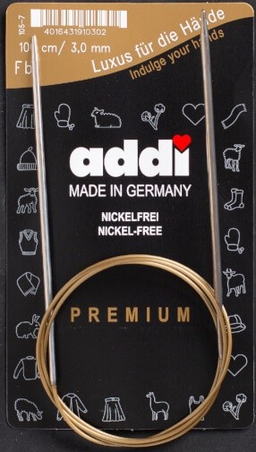 Addi Ferri Circolari 80 Cm 3,50 Mm – In Ottone Rivestito, Cavo Flessibile, Per Maglia E Progetti Creativi