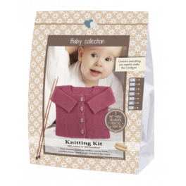 Knitting kit, baby Cardigan Pink.