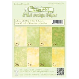 Leane designpaper A5 Green & Yellow