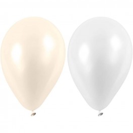 Ballons 26 cm hvide, Happy Mom