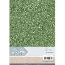Glitter karton Grøn, 6 stk pakke