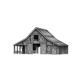 D335 Old barn small - umonterede Stampscapes 