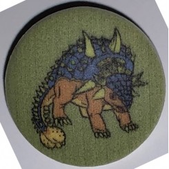 Dinosaurus gr&oslash;n knap nr. 3