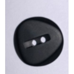 Skæv sort knap, 1,5 cm