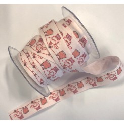 Skr&aring;b&aring;nd pink motiv pige pr m.