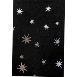 Patchwork 50 x 55 cm Sort / Sølv stjerne