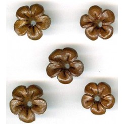 L&aelig;der blomster brun 1 cm x 10 stk
