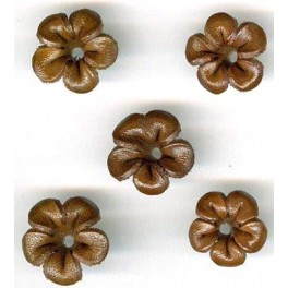 L&aelig;der blomster brun 1 cm x 10 stk