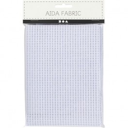 Aida stof 50 x 50 cm hvid 24 tern pr. 10 cm