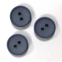 Bomuldsknap Bl&aring; 2 huls x 15 mm