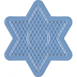 Stjerne perleplade transperent 8 cm