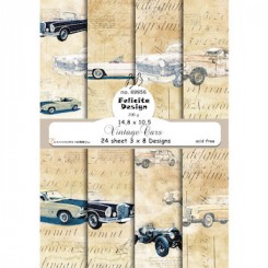 Vintage Cars designer paper A6