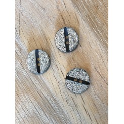 S&oslash;lv glitter designer knap 15 mm
