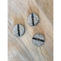 Sølv glitter designer knap 15 mm
