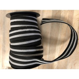 Syntet b&aring;nd Sort / Gr&aring; 38 mm x 1 m