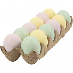 12 stk pastel æg til dekoration