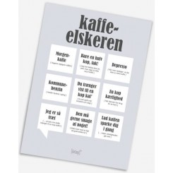 Kaffe elskeren Dialægt A5 plakat