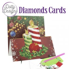 Diamond card julelys 15 x 15 cm