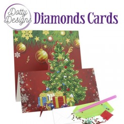 Diamond card juletræ 15 x 15 cm