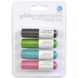 Silhouette glitter pens 4 stk