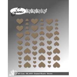 Enamel Hearts Brown BLA010