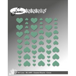 Enamel Hearts Green BLA008