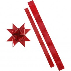 Stjernestrimler glitter Rød 11,5 og 18,5 cm