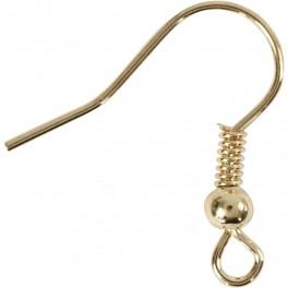 Fransk &oslash;rekrog 18 mm Forgyldt 10 st