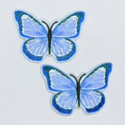 Strygemotiv Blå sommerfugl 2 stk