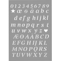 Stencil A4 bogstaver og tal