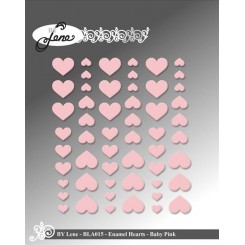 Enamel Hearts Baby Pink - 54pcs