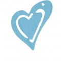 Skæve hjerter Turkis/blå 25 x 22 cm