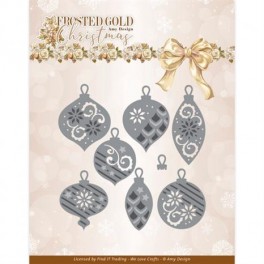 Frosted Gold Baubles dies