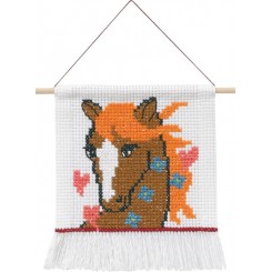 Broderi kit Hest, 16 x 18 cm