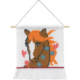 Broderi kit Hest, 16 x 18 cm