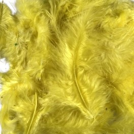 Marabou fjer gul, 10 -12 cm