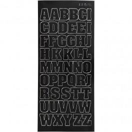 Stickers bogstaver Sort, H 2,5 cm
