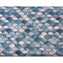 Country Mermaide Blue bomuldstof 