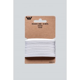 Elastik 6 mm x 10 M Hvid