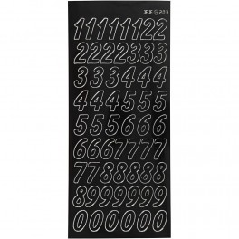 Stickers tal Sort H 2 cm