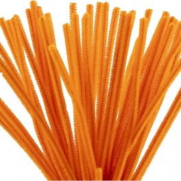 Chenille Orange 6 mm, 50 stk