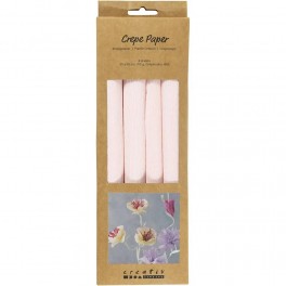 Crepe Papir Svag Rosa 4 Ruller