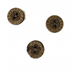 Tr&aelig;knap blomst med streger 15 mm