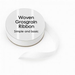Grossgrain ribbon White 8 mm x 10 m