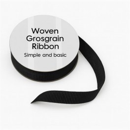 Grossgrain ribbon Black 8 mm x 10 m