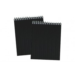 Notesblok linieret sort A6