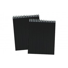 Notesblok linieret sort A6