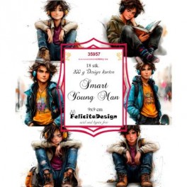 Smart young Man toppers 9 x 9 cm