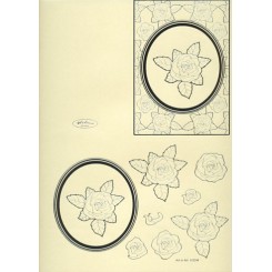 Designer kort Rose S&oslash;lv x 10 stk