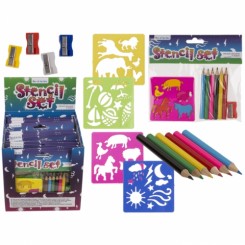 Skabelon s&aelig;t med farver